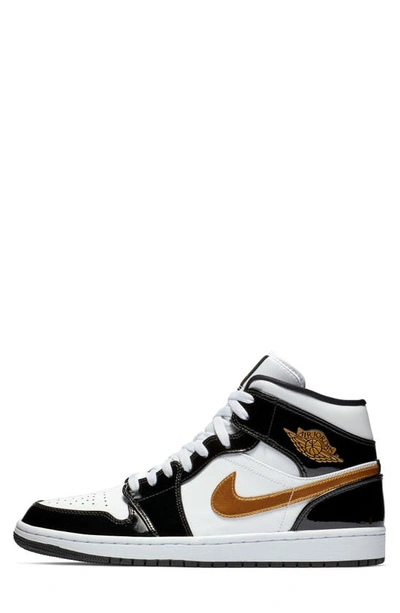 Shop Jordan Air  1 Mid Winterized Sneaker In Black/ Metallic Gold/ White