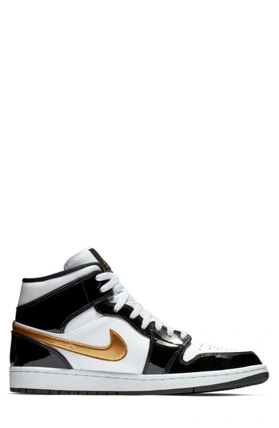 Shop Jordan Air  1 Mid Winterized Sneaker In Black/ Metallic Gold/ White