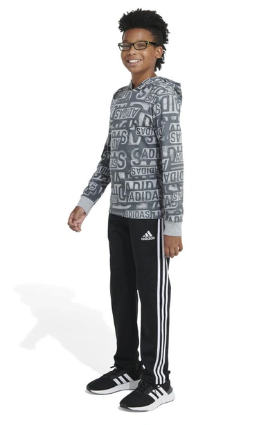 Shop Adidas Originals Kids' Brand Sticker Fleece Hoodie In Grey Heather