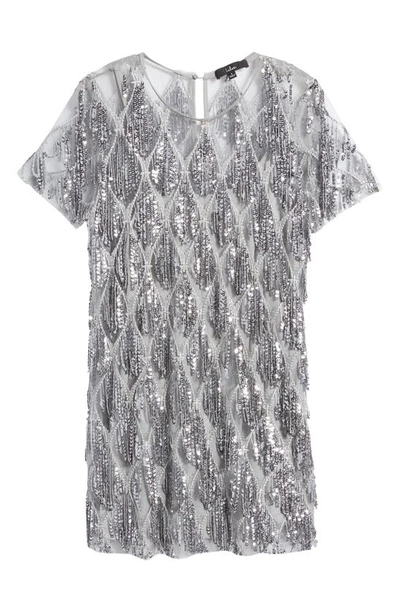 Shop Lulus On The Dance Floor Sequin Fringe Cocktail Minidress In Grey