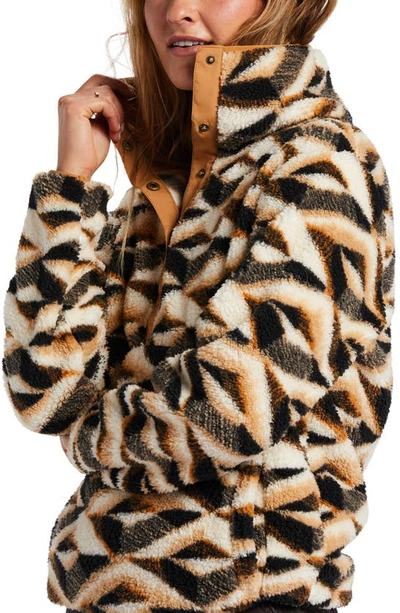 Shop Billabong Switchback Textured Fleece Pullover In Caramel