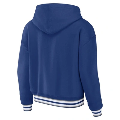 Wear By Erin Andrews Blue Tampa Bay Lightning Lace-up Pullover Hoodie In Blue