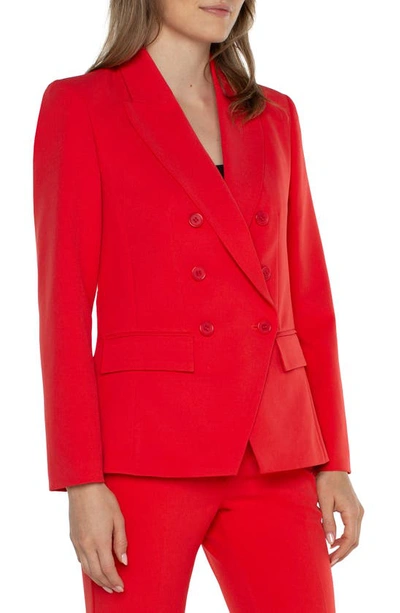 Shop Liverpool Los Angeles Double Breasted Blazer In Lava Flow