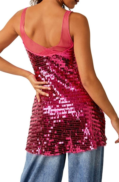 Shop Free People Disco Fever Mini Slipdress In Hot Pink Combo