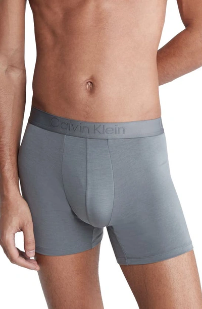 Shop Calvin Klein 3-pack Boxer Briefs In Grey/ Black/ Blue