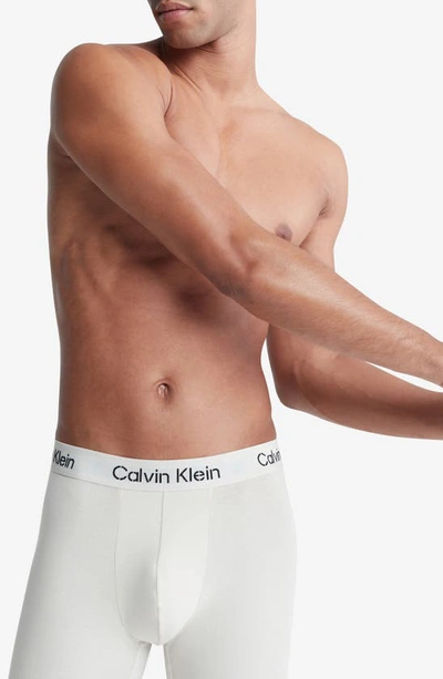 Shop Calvin Klein 3-pack Stretch Cotton Boxer Briefs In Fz6 Black/ Moonb
