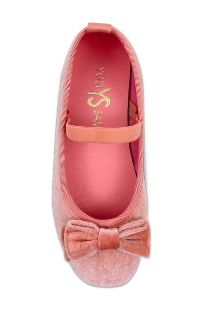 Shop Yosi Samra Kids' Miss Emory Satin Mary Jane Flat In Pink Velvet