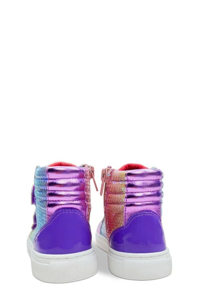 Yosi Samra Kids' Miss Hannah Sequin High Top Sneaker In Purple Multi