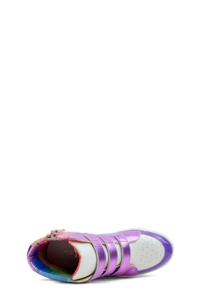 Shop Yosi Samra Kids' Miss Hannah Sequin High Top Sneaker In Purple Multi