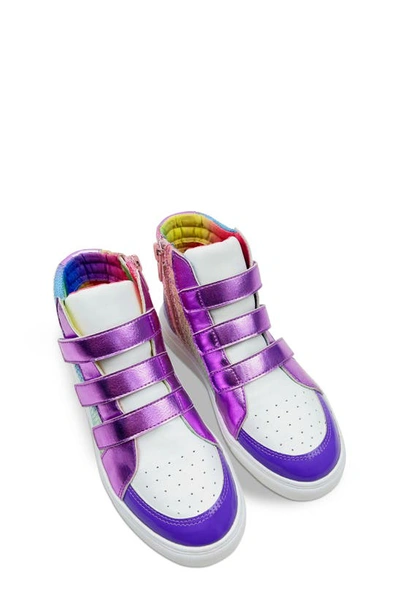 Yosi Samra Kids' Miss Hannah Sequin High Top Sneaker In Purple Multi