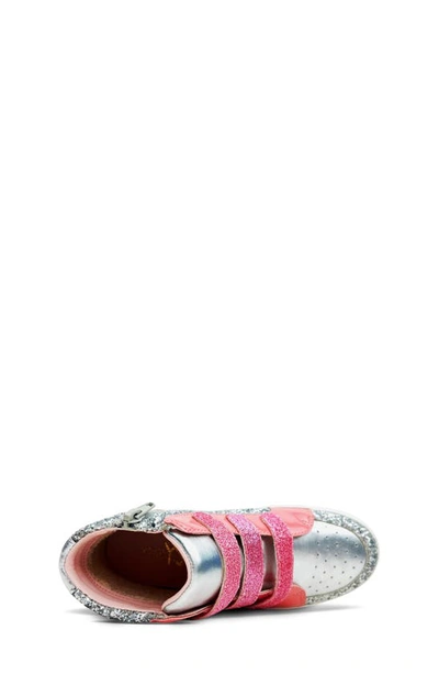 Shop Yosi Samra Kids' Miss Hannah Sequin High Top Sneaker In Pink / Silver
