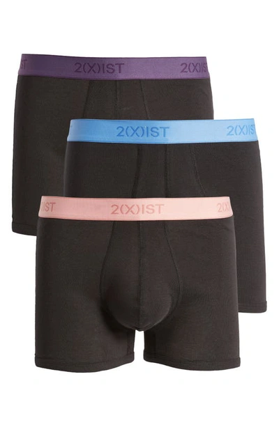 Shop 2(x)ist 3-pack Cotton No Show Trunks In Black W Tattoo