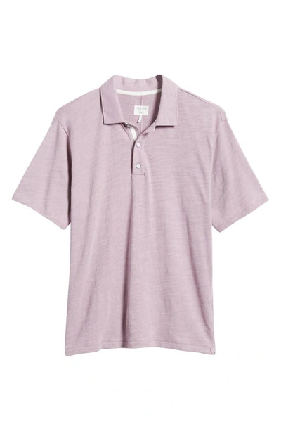 Rag & Bone Classic Flame Cotton Polo Shirt In Berry Pink