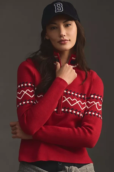 Shop The Upside Monterosa Blanche Half-zip Sweater In Red