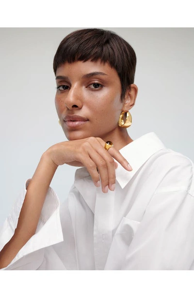 Shop Monica Vinader X Kate Young Large Hoop Earrings In 18ct Gold Vermeil