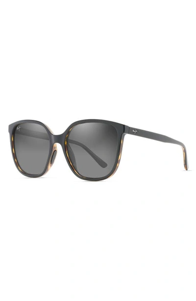 Maui Jim Good Fun 57mm Polarizedplus2® Butterfly Sunglasses In Black