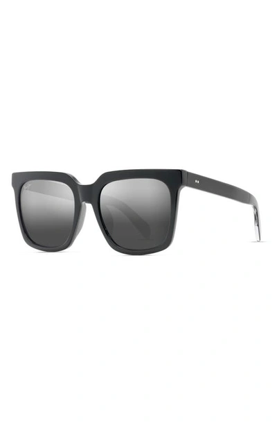 Maui Jim Rooftops 54mm Polarizedplus2® Square Sunglasses In Black
