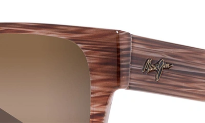 Maui Jim Keahi 56mm Polarizedplus2® Rectangular Sunglasses In Brown