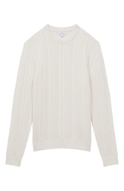 Shop Reiss Arlington Cable Sweater In Ecru