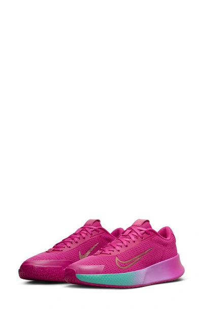 Shop Nike Court Vapor Lite 2 Hard Court Tennis Shoe In Fire Berry/ Pink/ Bronze