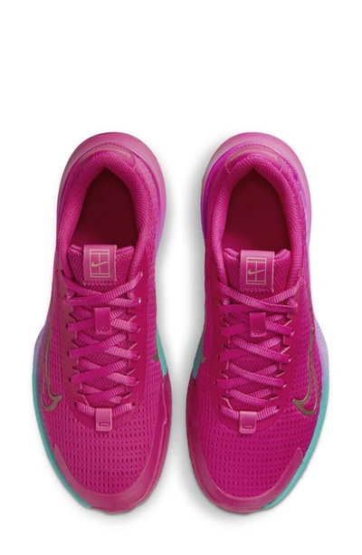 Shop Nike Court Vapor Lite 2 Hard Court Tennis Shoe In Fire Berry/ Pink/ Bronze