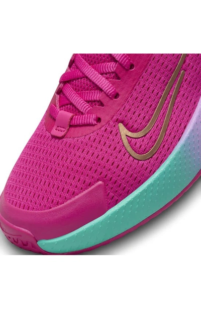 Shop Nike Court Vapor Lite 2 Hard Court Tennis Shoe In Fire Berry/ Pink/ Bronze