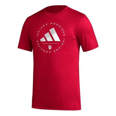 Shop Adidas Originals Adidas Crimson Indiana Hoosiers Stripe Up Aeroready Pregame T-shirt