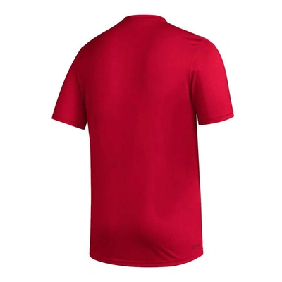 Shop Adidas Originals Adidas Crimson Indiana Hoosiers Stripe Up Aeroready Pregame T-shirt
