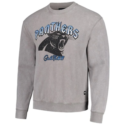 Shop The Wild Collective Unisex  Gray Carolina Panthers Distressed Pullover Sweatshirt