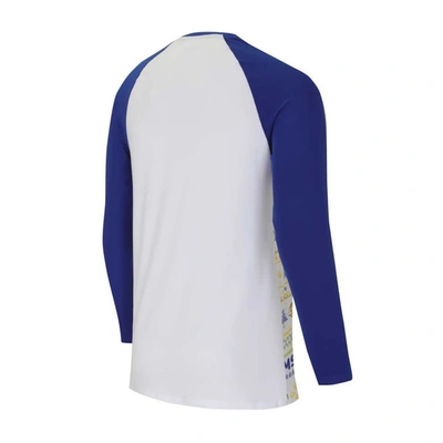 Shop Concepts Sport White/royal Los Angeles Rams Tinsel Raglan Long Sleeve T-shirt & Pants Sleep Set