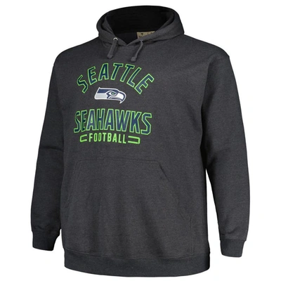 Shop Fanatics Branded Heather Charcoal Seattle Seahawks Big & Tall Pullover Hoodie