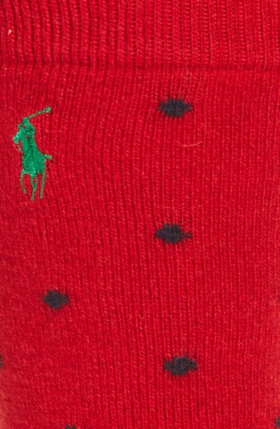 Shop Polo Ralph Lauren Dot Pattern Socks In Red
