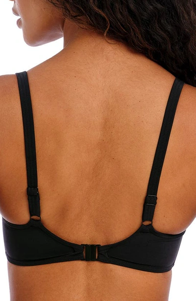 Freya Jewel Cove Underwire Sweetheart Padded Bikini Top In Plain Black