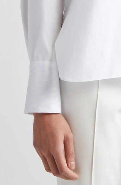 Partow Theo Jacquard Stripe Cotton Button-up Shirt In White