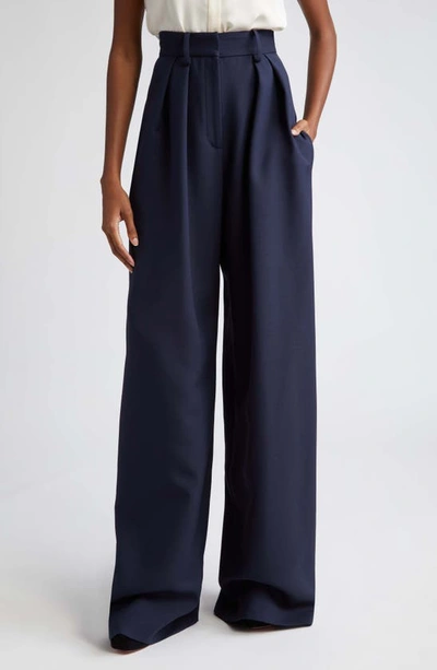 Shop Brandon Maxwell The Holland High Waist Oversize Trousers In Navy