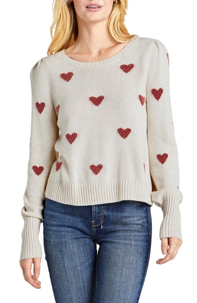 Shop Splendid Annabelle Heart Sweater In Oat Heather