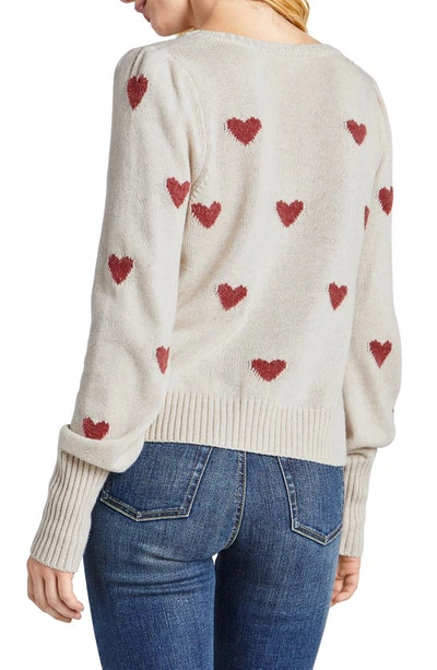 Shop Splendid Annabelle Heart Sweater In Oat Heather