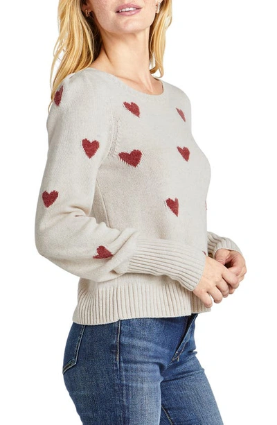 Shop Splendid Annabelle Heart Sweater In Oat Heather