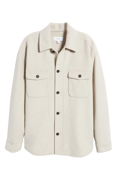 Shop Reiss Liam Brushed Overshirt In Oatmeal