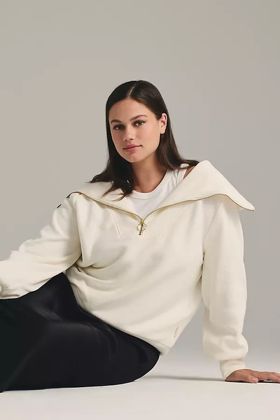 Varley Mentone Half-zip Knit Pullover In White
