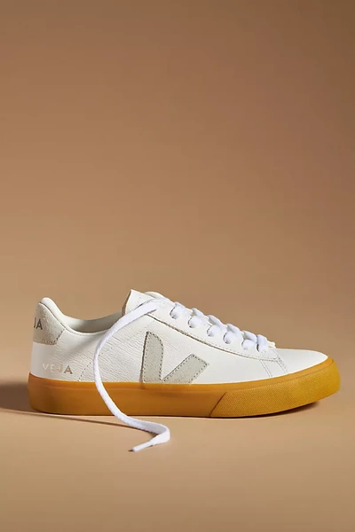Shop Veja Campo Leather Sneakers In Beige