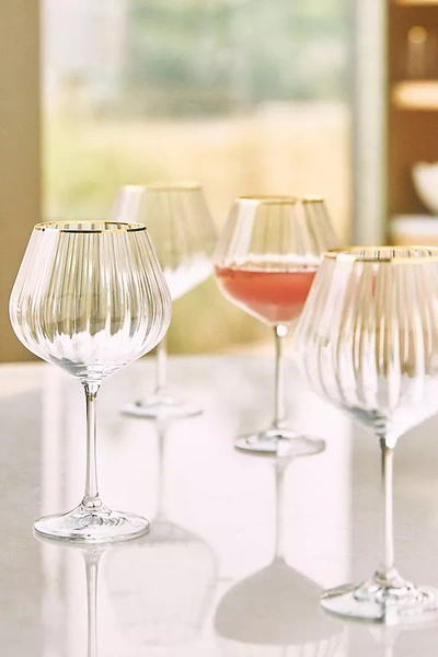 Waterfall Red Wine Glasses, Set of 4 By Anthropologie in Assorted