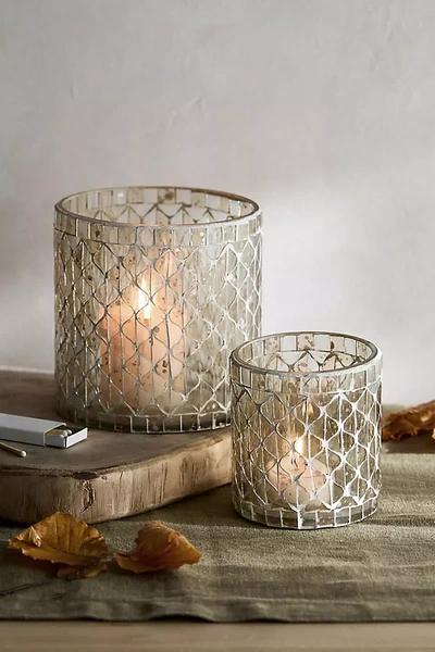 Terrain Caged Mosaic Votives, Set Of 2 In Clear