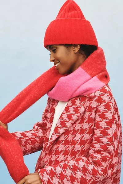 Shop By Anthropologie Recycled Two-tone Scarf In Red
