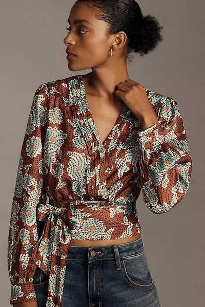 Shop Anthropologie By  Tie Blouse In Multicolor