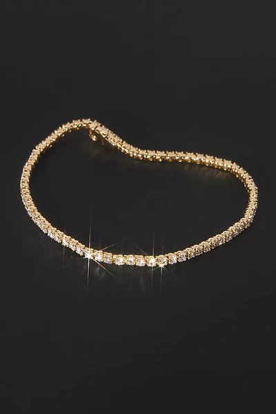 Shop Anthropologie Classic Diamond Tennis Bracelet In Gold