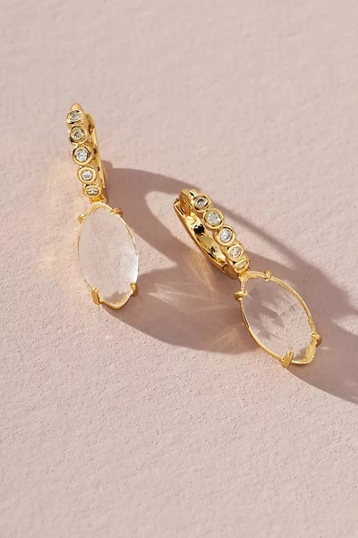 Shop By Anthropologie Crystal Hoop Stone Pendant Earrings In Clear