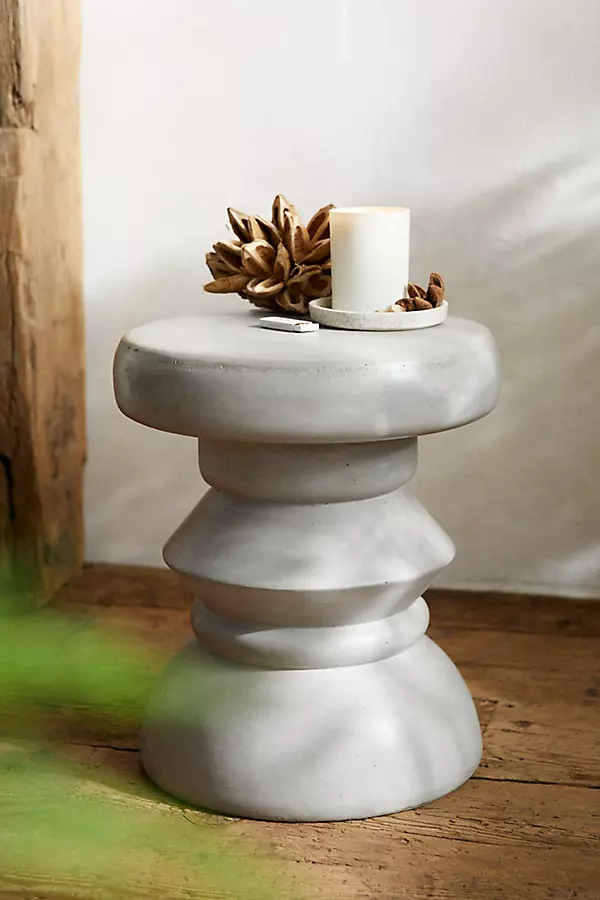 Terrain Curved Base Concrete Stool - Thumbnail 2