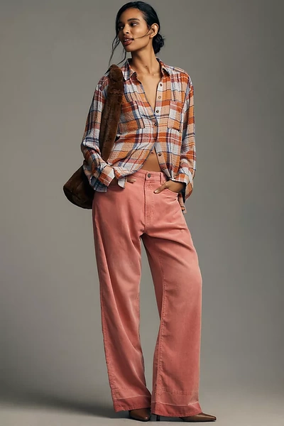 Shop Denimist Teri High-rise Wid-leg Jeans In Pink