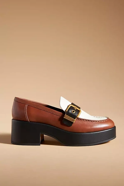 Shop Dolce Vita Yonder Loafer Heels In Brown